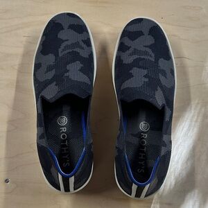 Rothy's Black and Gray Camouflage Flats